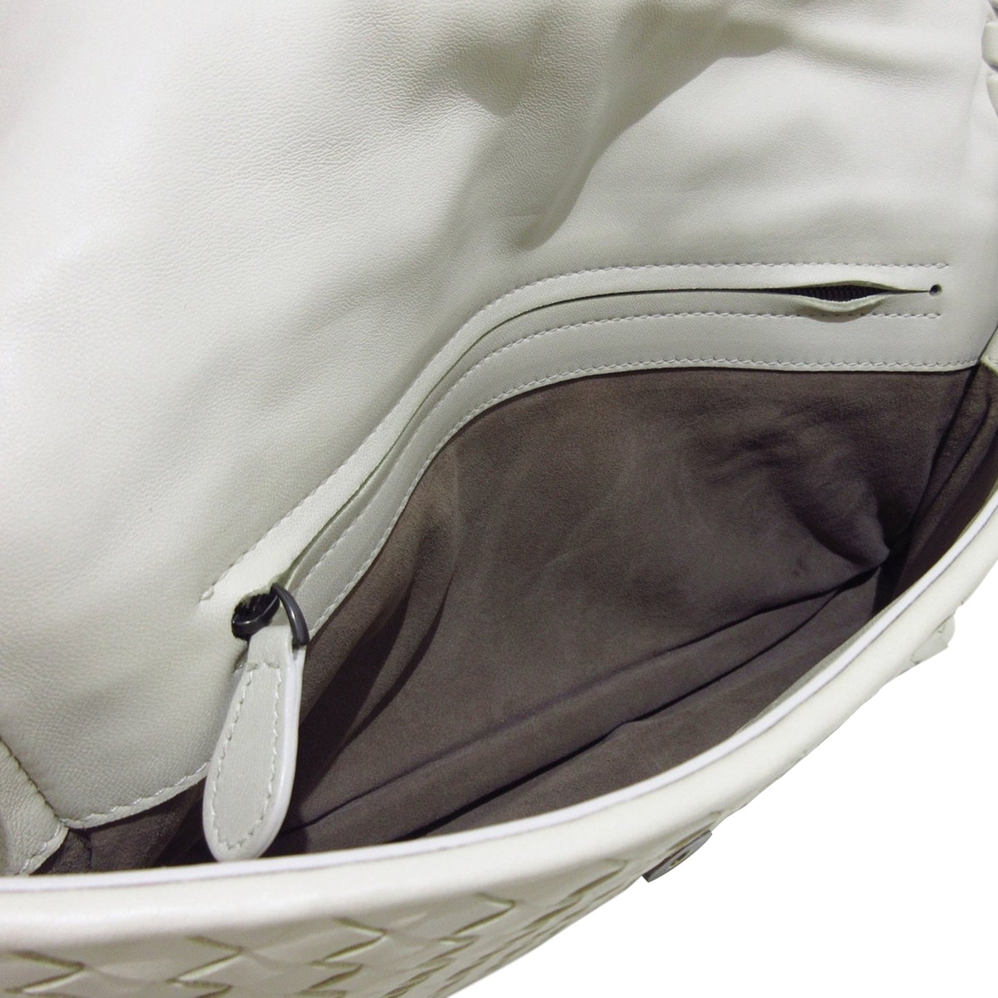 White Bottega Veneta Intrecciato Flap Crossbody Bag