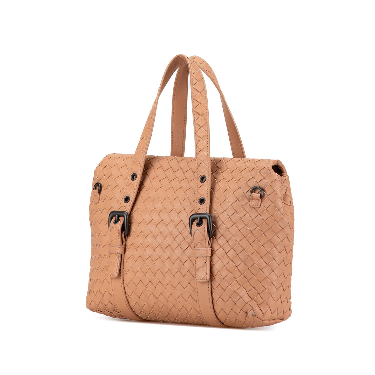 Tan Bottega Veneta Intrecciato Flap Satchel