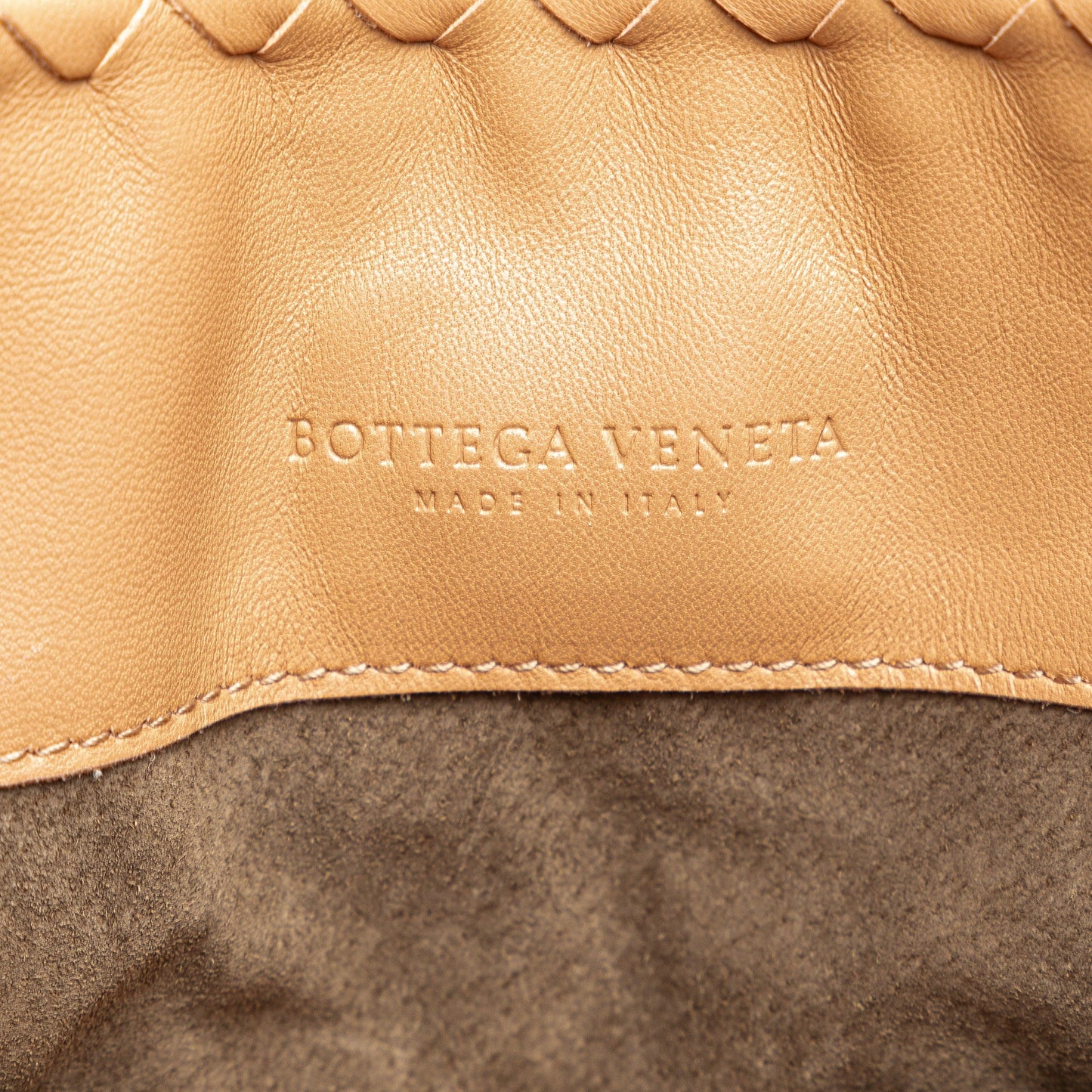 Tan Bottega Veneta Intrecciato Flap Satchel