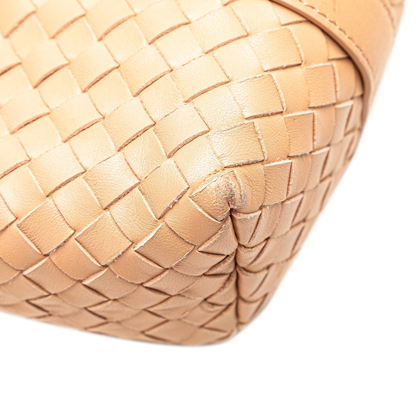 Tan Bottega Veneta Intrecciato Flap Satchel