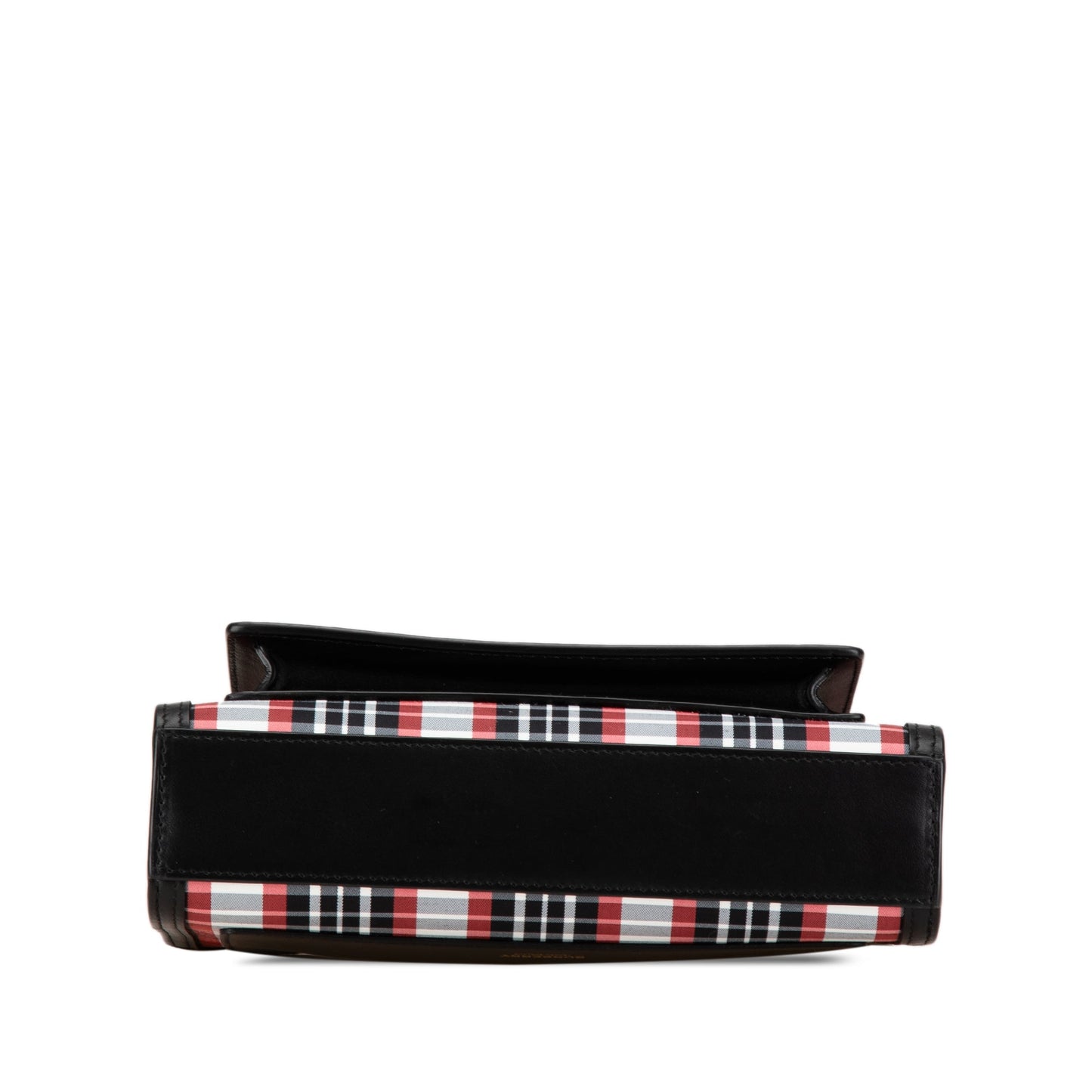 Black Burberry Mini Plaid Canvas Pocket Satchel