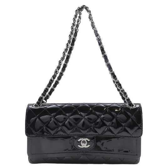 Chanel CC Quilted Patent Leather Double Flap Bag Enamel Shoulder Bag in New Condition