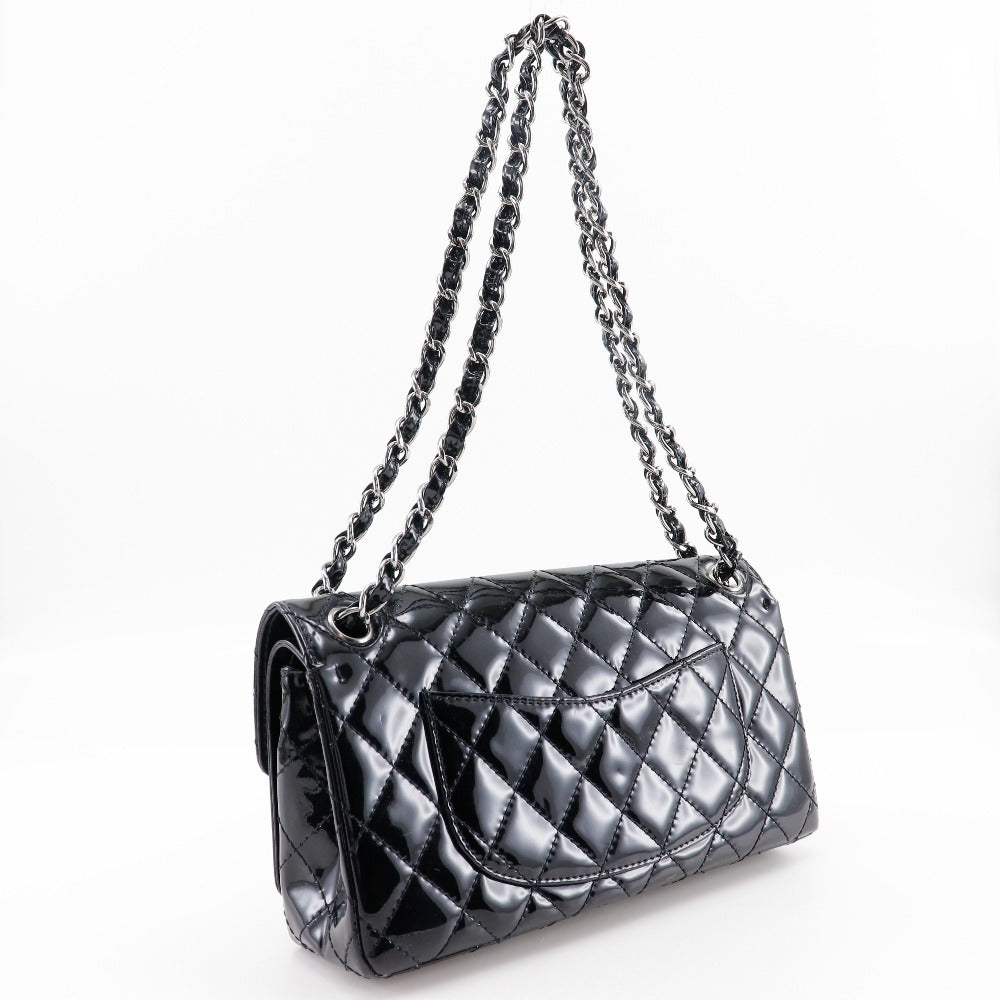 Chanel CC Quilted Patent Leather Double Flap Bag Enamel Shoulder Bag in New Condition