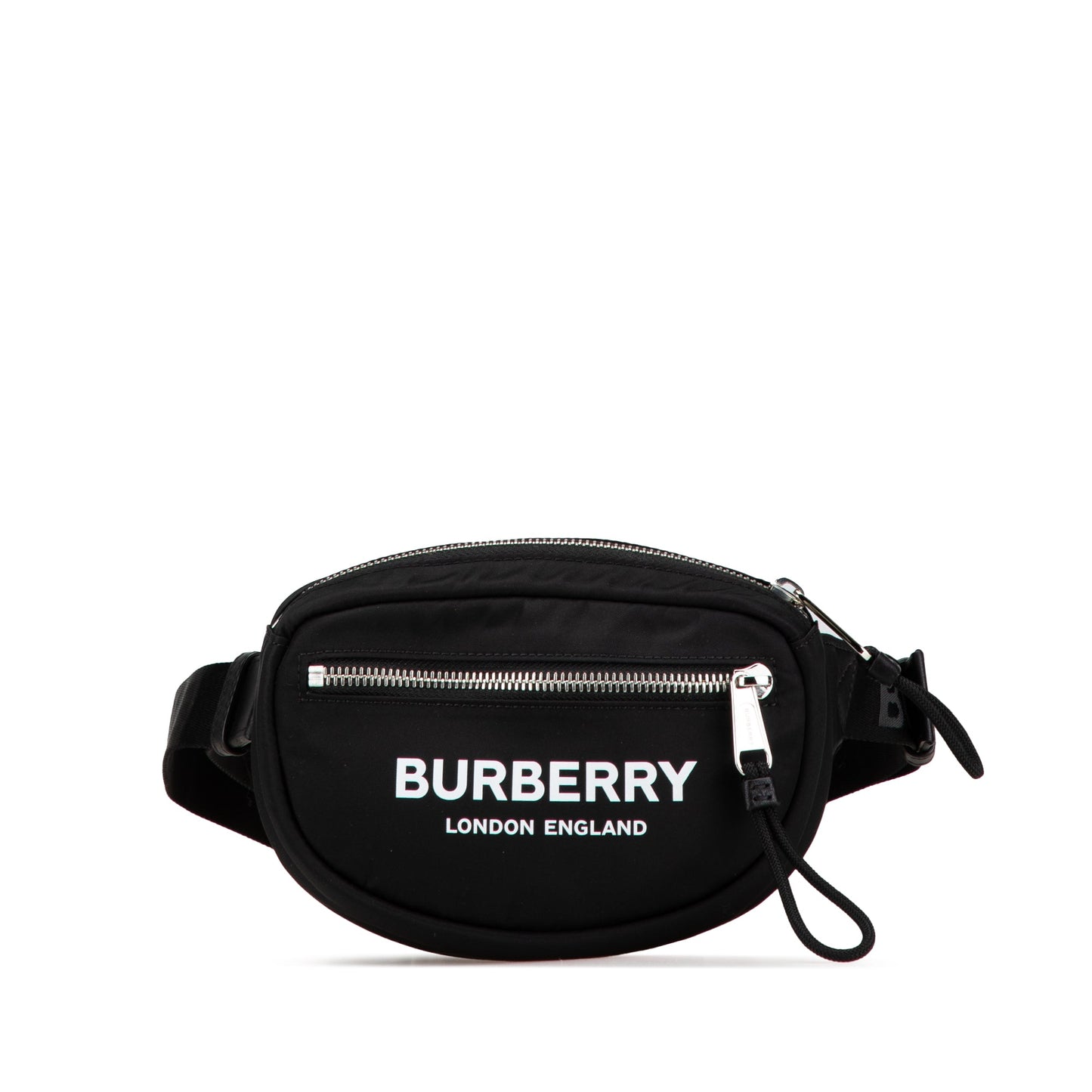 Black Burberry Nylon Logo Cannon Belt Bag