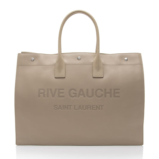 Saint Laurent Calfskin Rive Gauche Large Tote (SHF-Dugo0W)