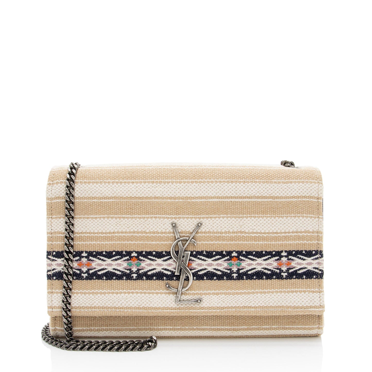 Saint Laurent Canvas Printed Monogram Kate Shoulder Bag