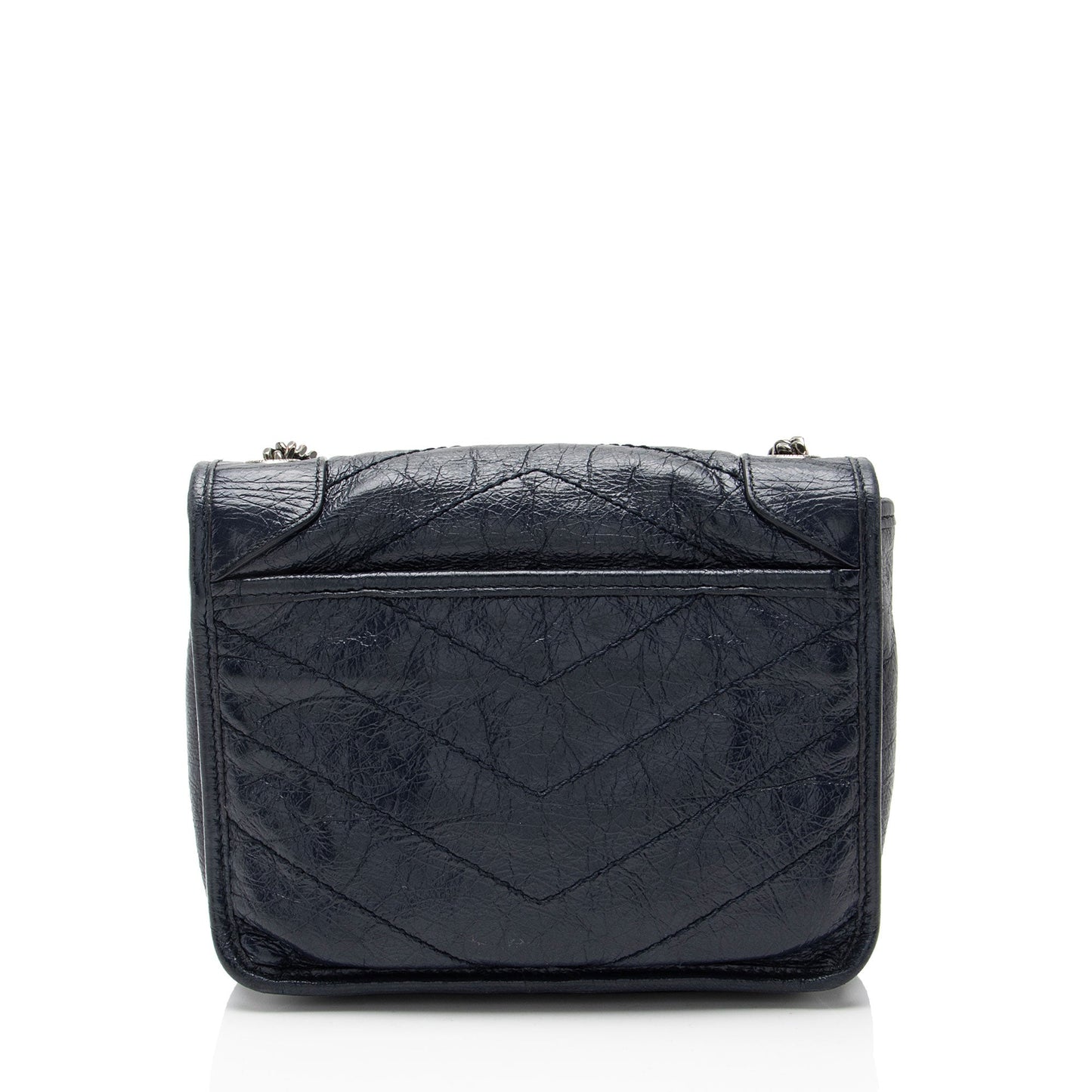 Saint Laurent Crinkled Calfskin Monogram Niki Chain Wallet