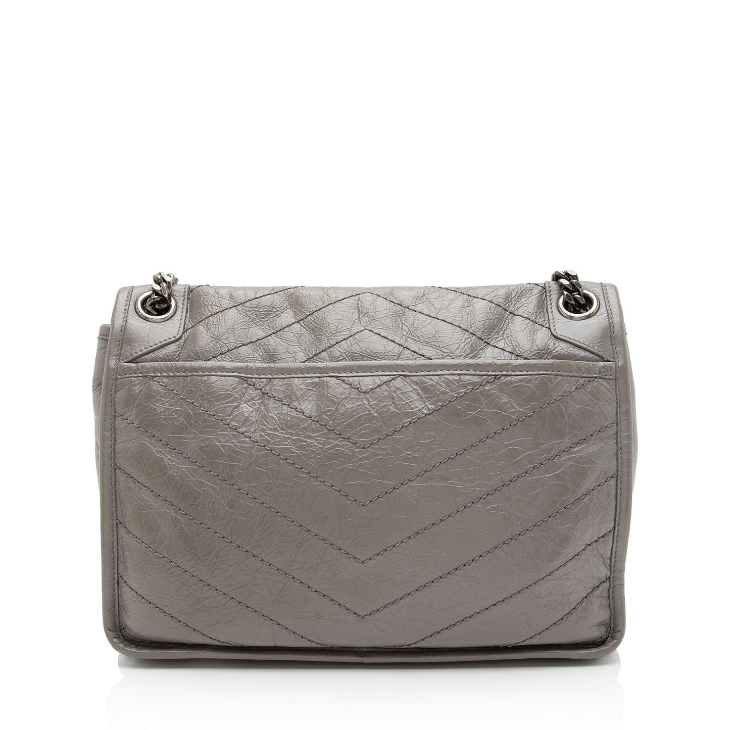 Saint Laurent Crinkled Calfskin Monogram Niki Medium Shoulder Bag (SHF-Ozz7lD)