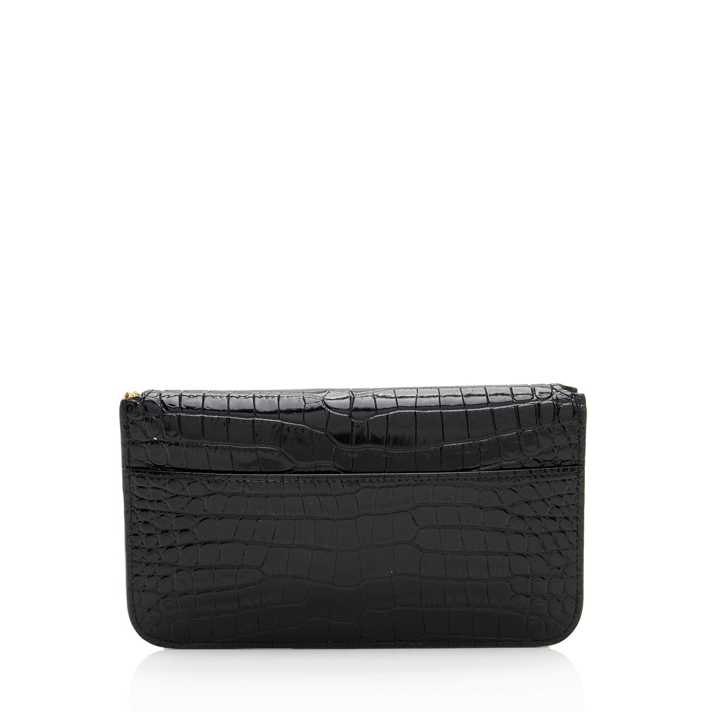 Saint Laurent Croc Embossed Monogram Phone Holder Shoulder Bag (SHF-8nnftx)