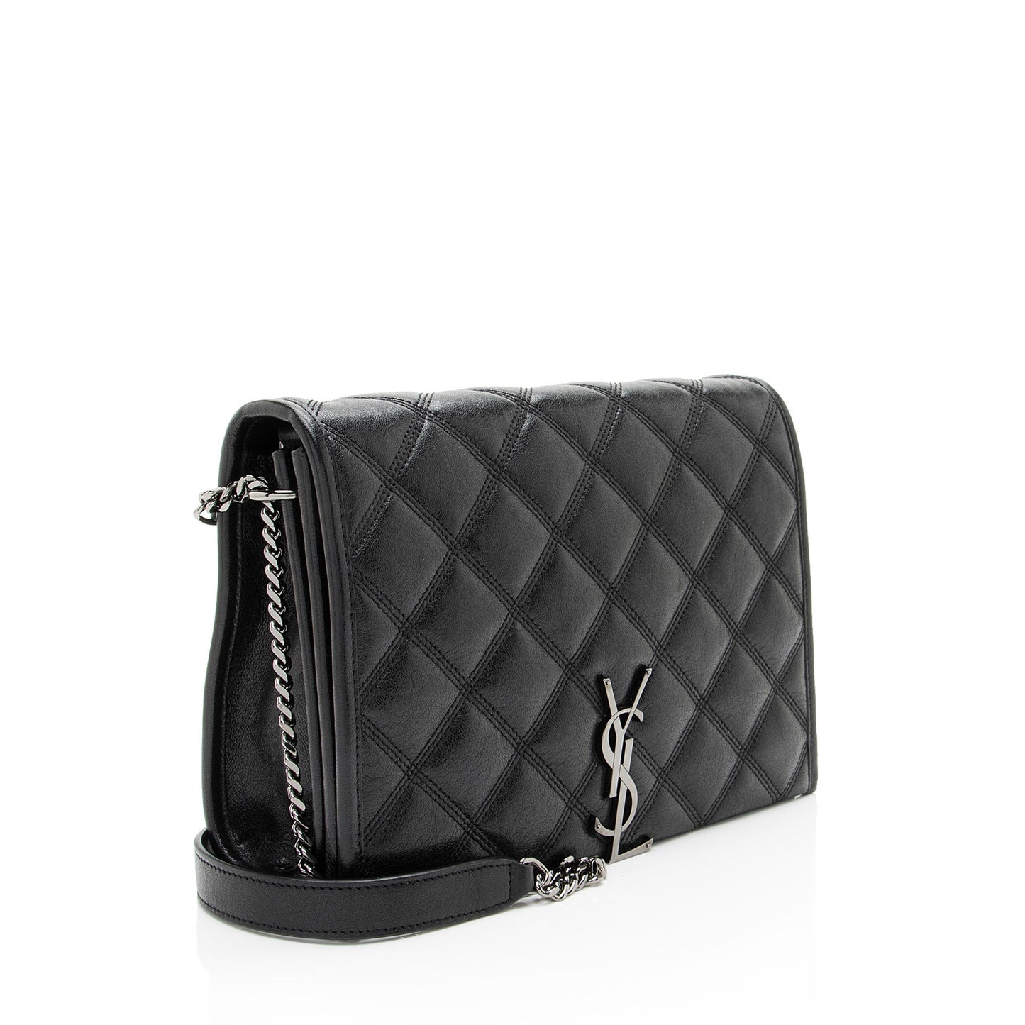 Saint Laurent Diamond Quilted Leather Monogram Becky Small Shoulder Bag