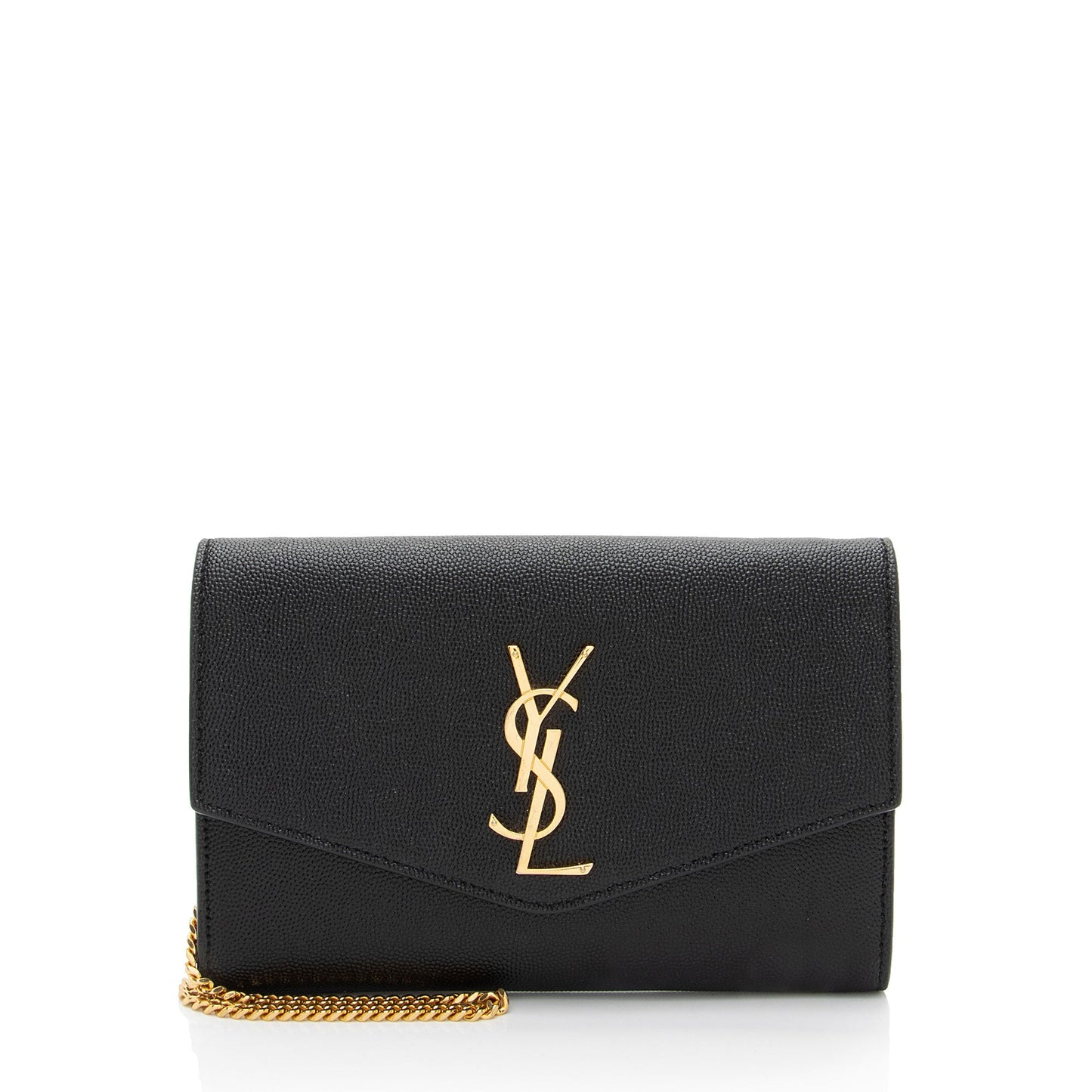 Saint Laurent Grain De Poudre Monogram Uptown Chain Wallet