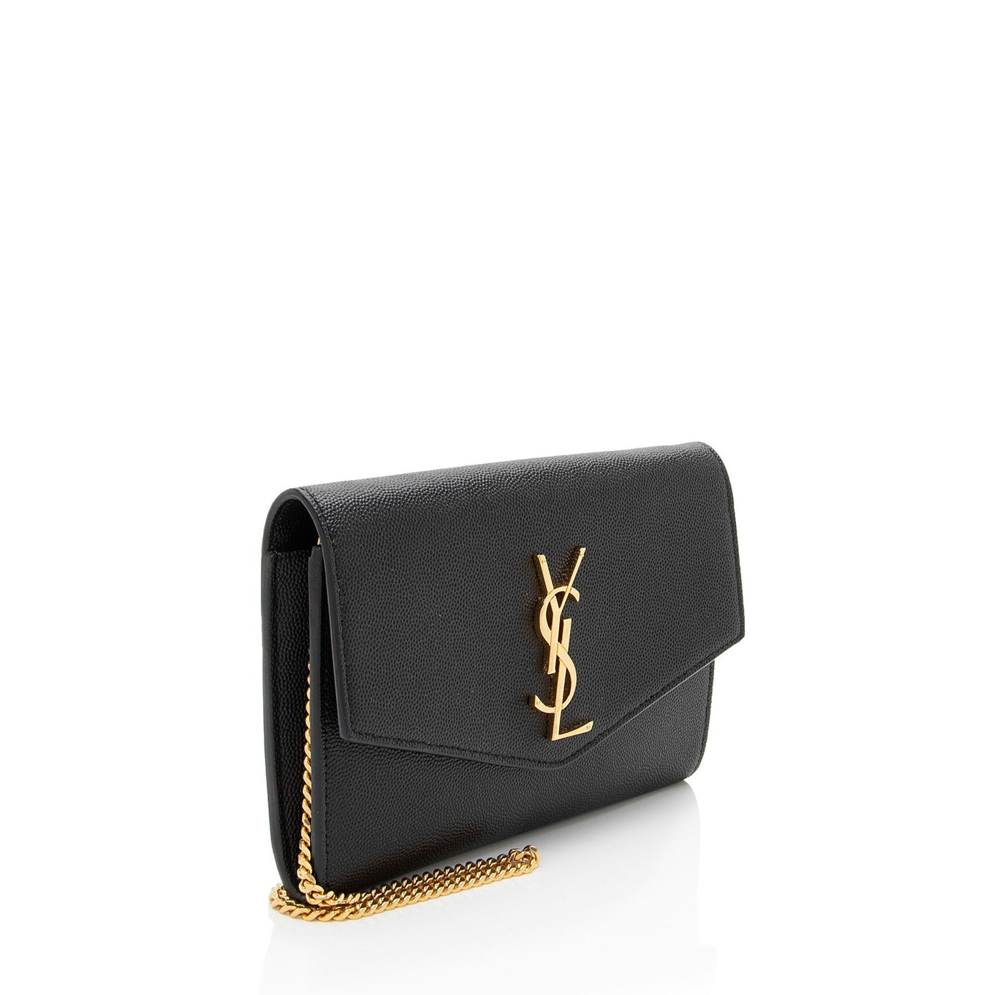 Saint Laurent Grain De Poudre Monogram Uptown Chain Wallet