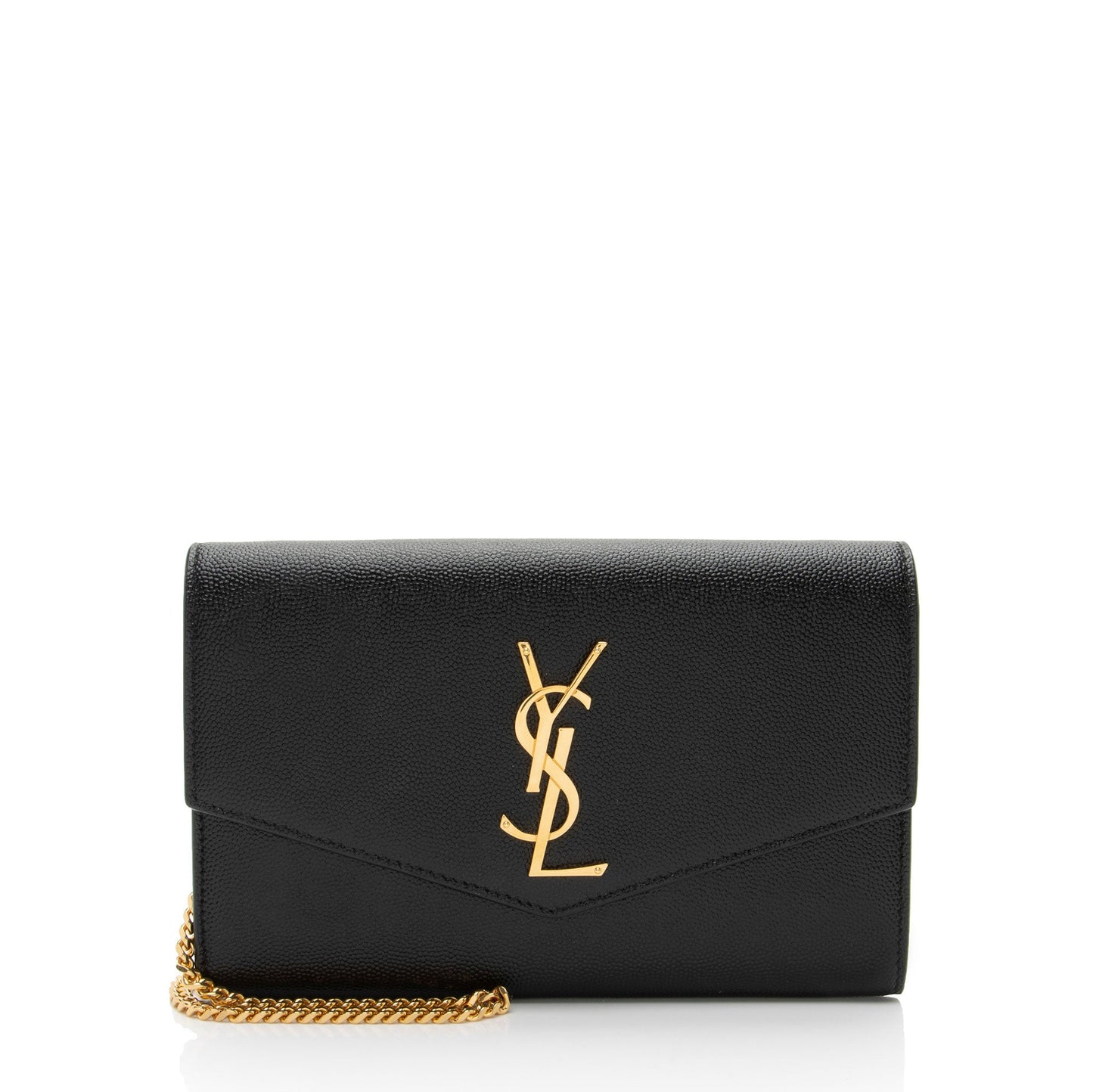Saint Laurent Grain De Poudre Monogram Uptown Chain Wallet