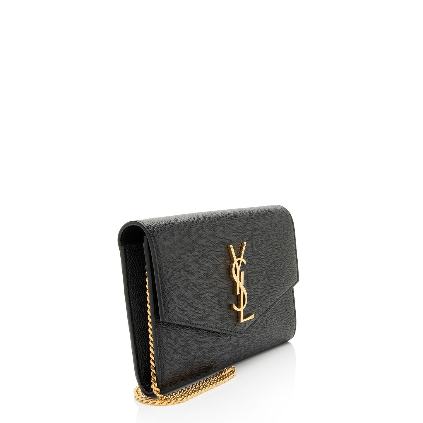 Saint Laurent Grain De Poudre Monogram Uptown Chain Wallet