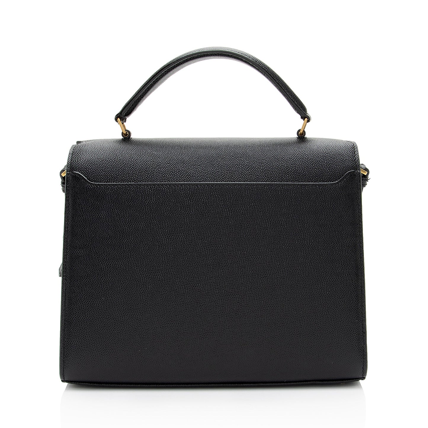 Saint Laurent Grain de Poudre Monogram Cassandra Medium Top Handle (SHF-HGeoF5)