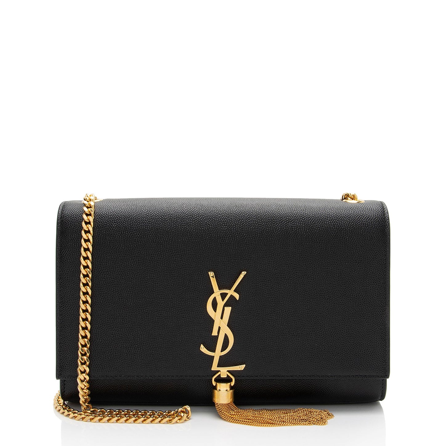 Saint Laurent Grain de Poudre Monogram Kate Tassel Medium Shoulder Bag (SHF-u9Ndoz)