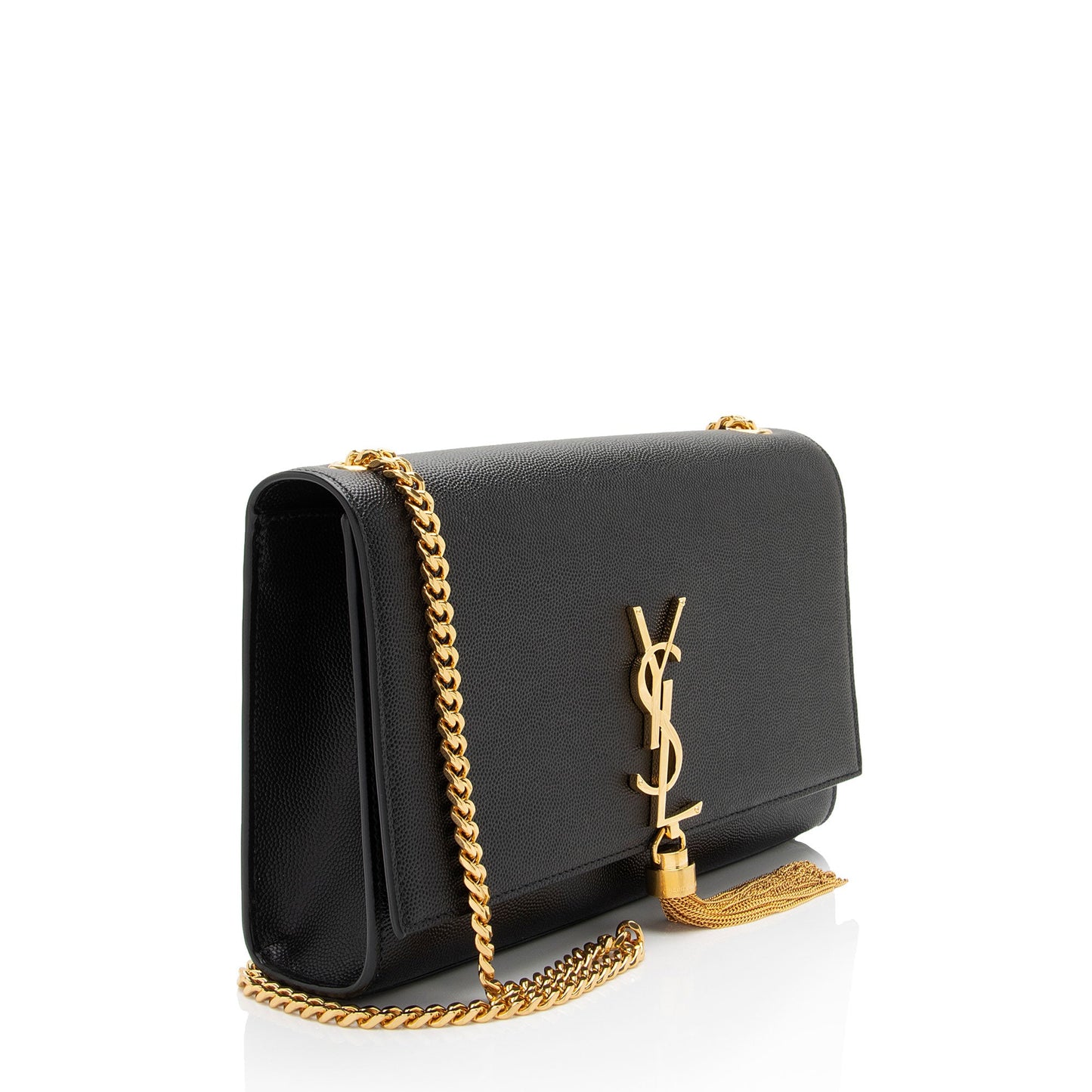 Saint Laurent Grain de Poudre Monogram Kate Tassel Medium Shoulder Bag (SHF-u9Ndoz)