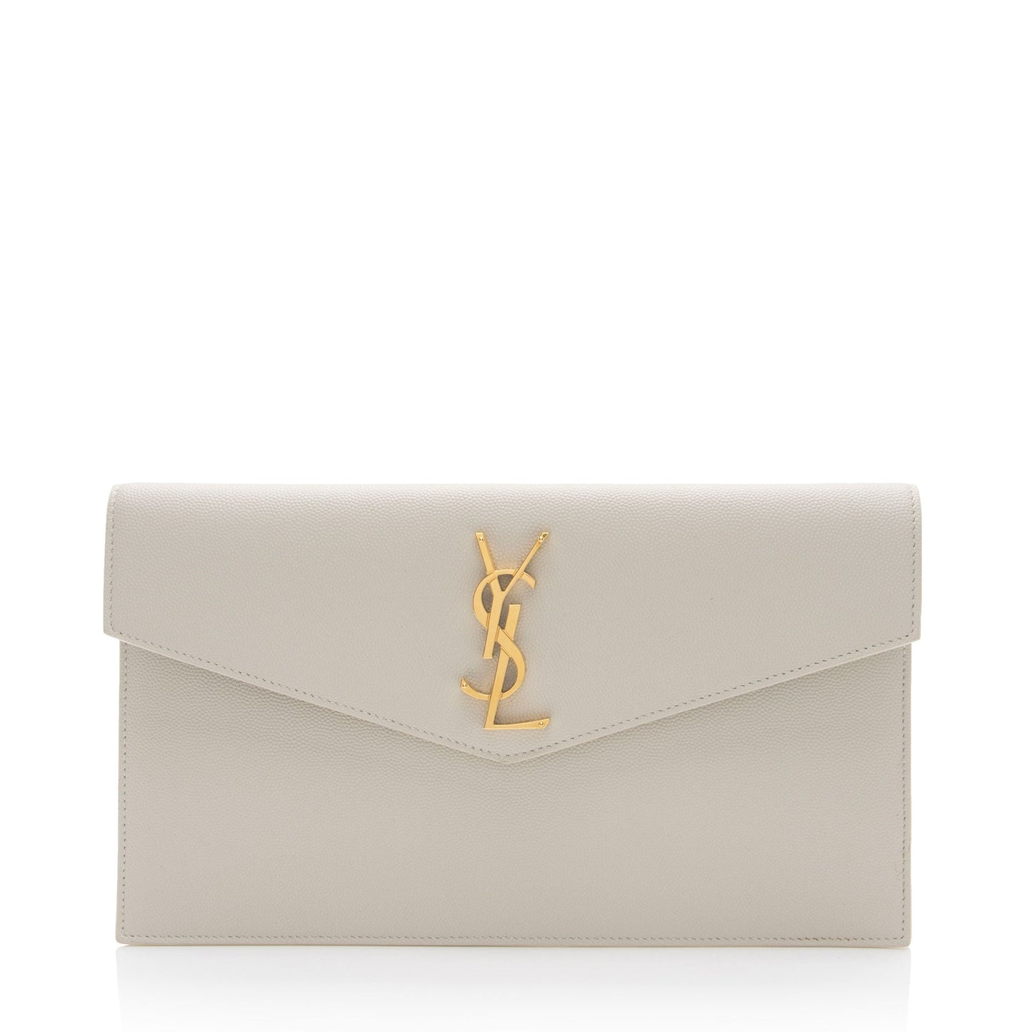Saint Laurent Grain de Poudre Monogram Uptown Envelope Clutch (SHF-I4jwEP)