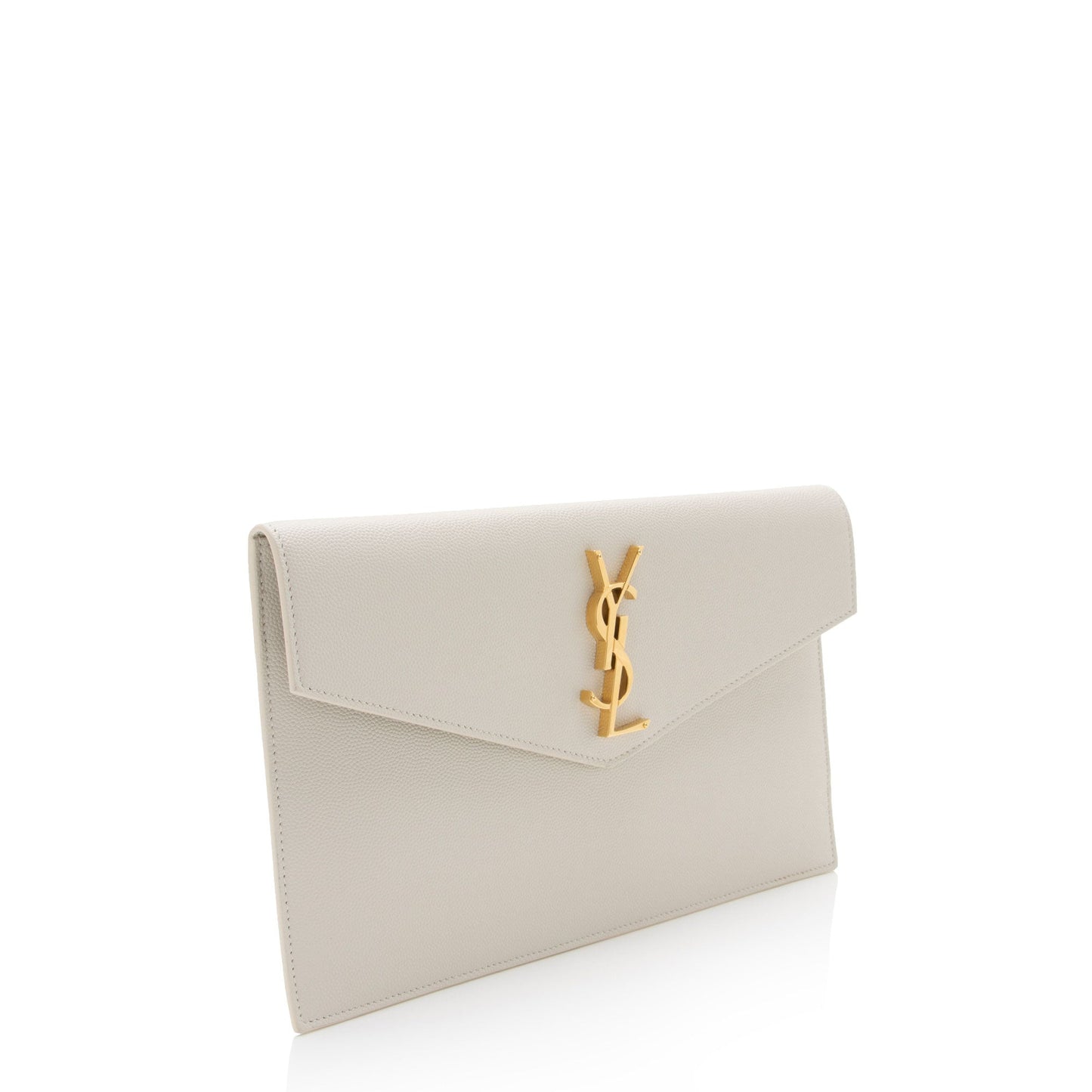 Saint Laurent Grain de Poudre Monogram Uptown Envelope Clutch (SHF-I4jwEP)