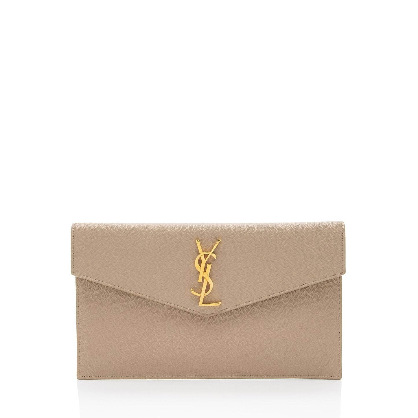 Saint Laurent Grain de Poudre Monogram Uptown Envelope Clutch (SHF-b2iDEy)