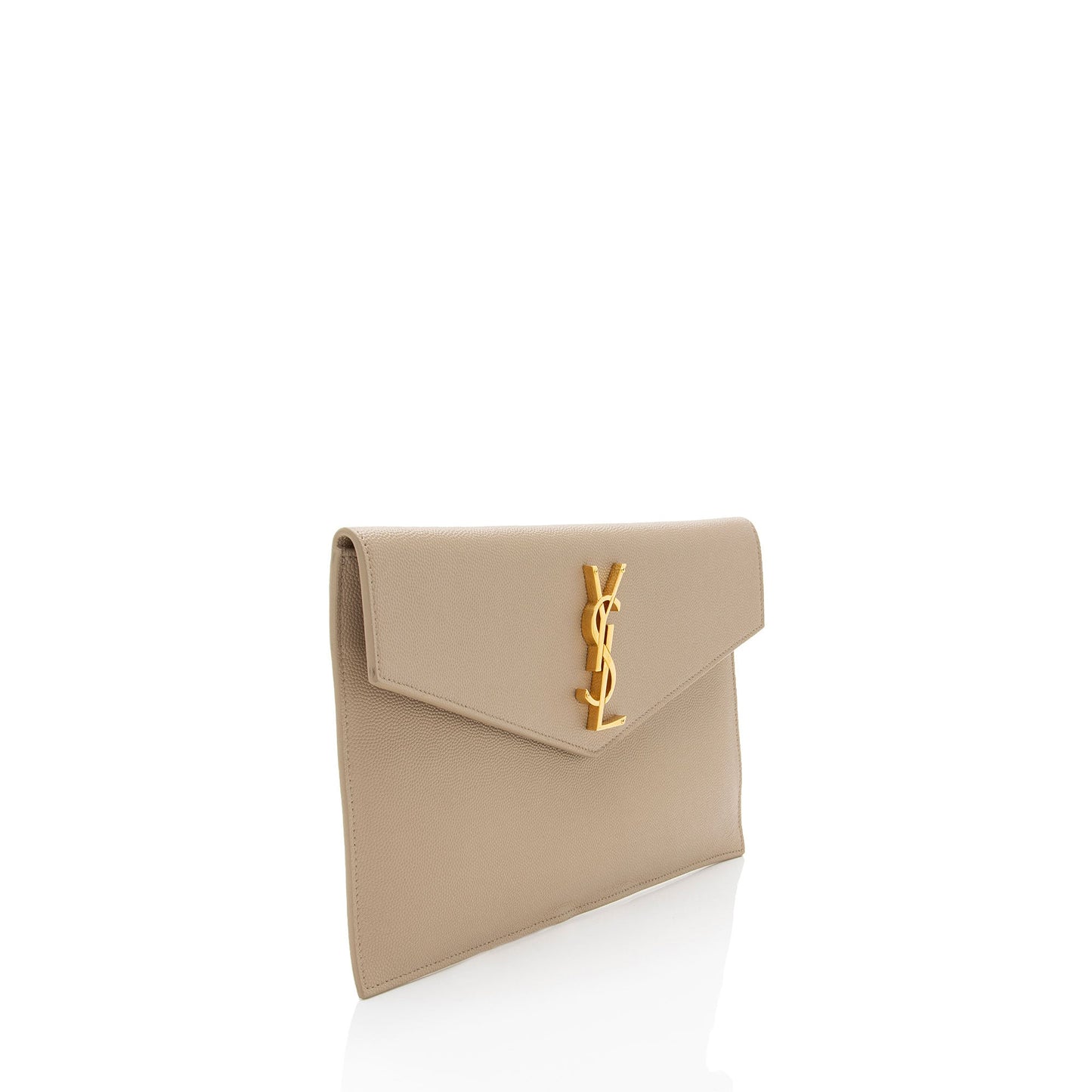 Saint Laurent Grain de Poudre Monogram Uptown Envelope Clutch (SHF-b2iDEy)