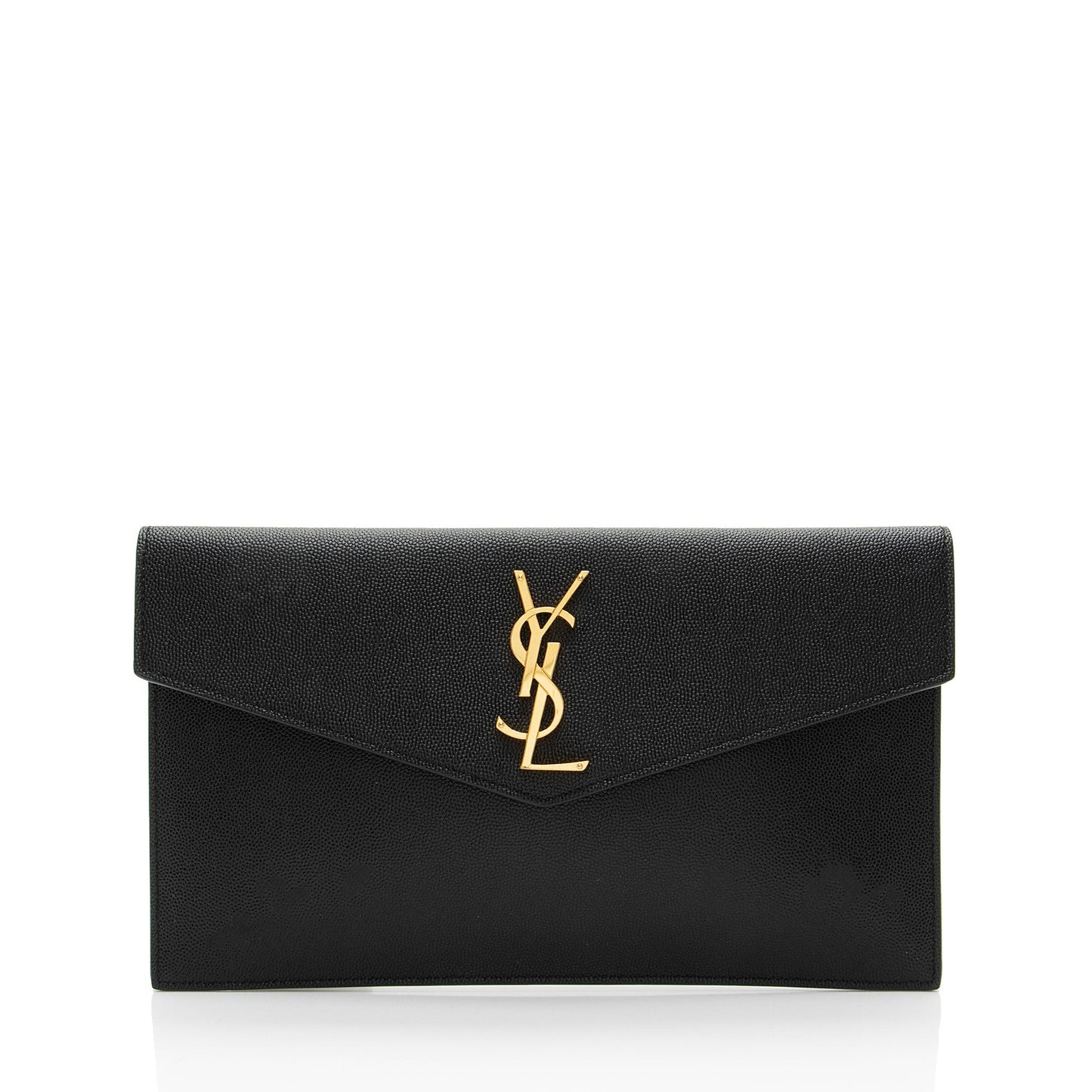 Saint Laurent Grain de Poudre Monogram Uptown Envelope Clutch