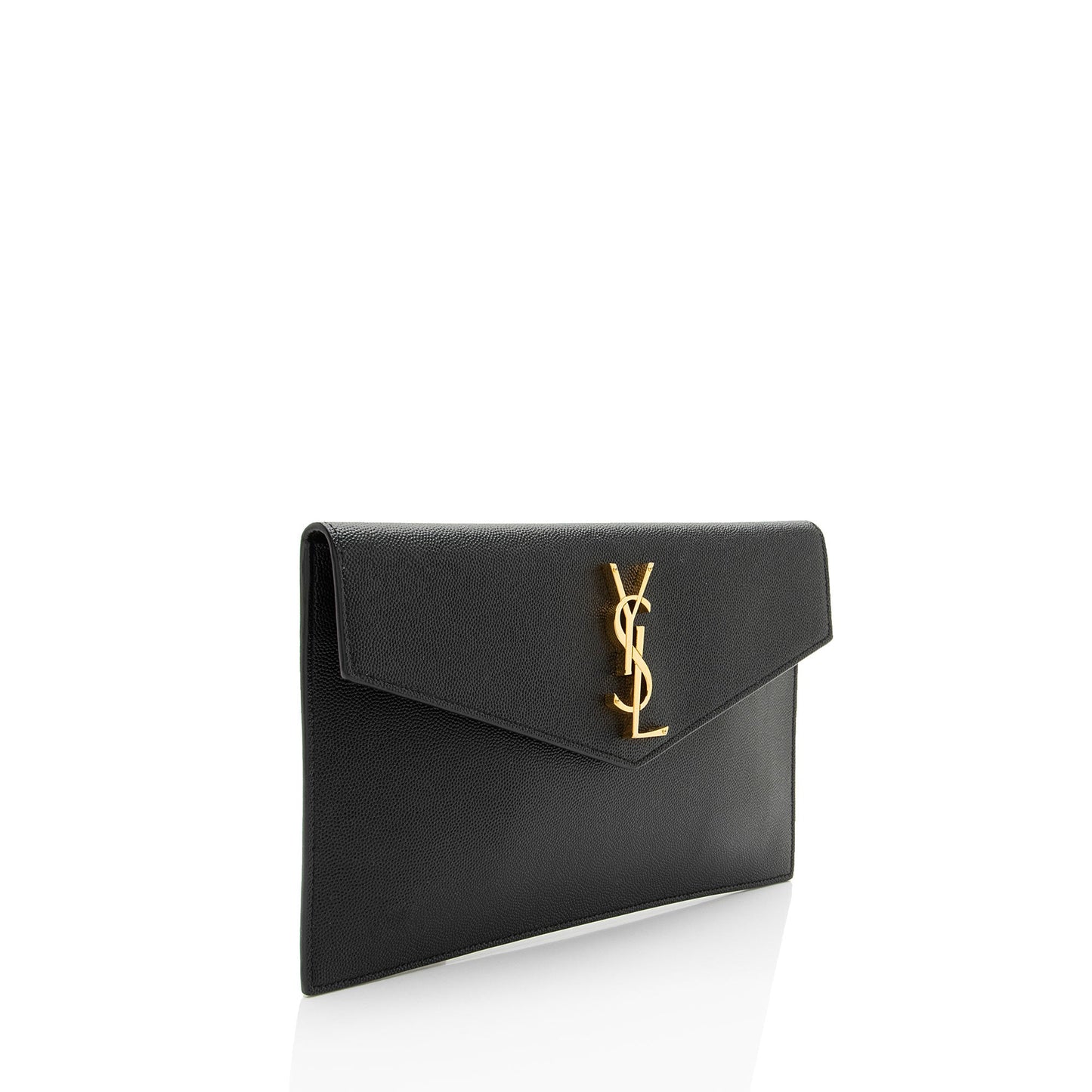 Saint Laurent Grain de Poudre Monogram Uptown Envelope Clutch