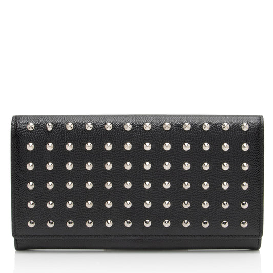 Saint Laurent Grain de Poudre Studded Marquage Flap Wallet (SHF-NYtJMQ)
