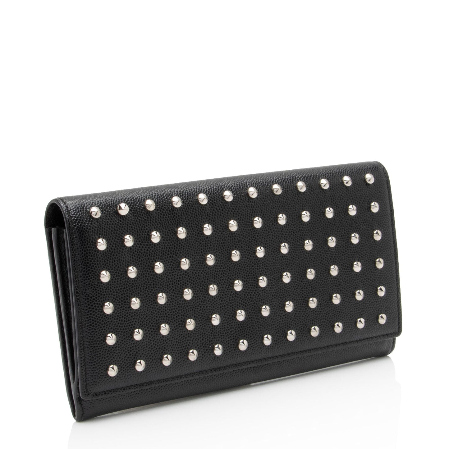 Saint Laurent Grain de Poudre Studded Marquage Flap Wallet (SHF-NYtJMQ)