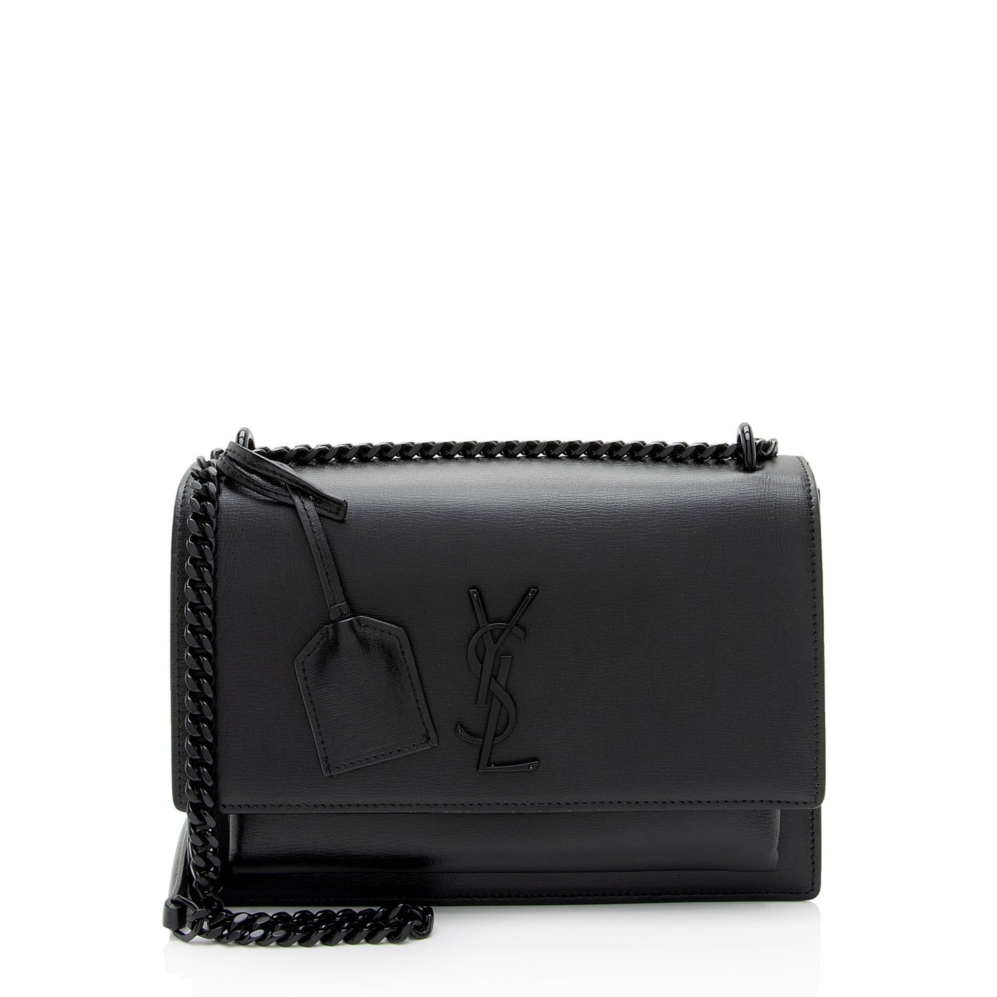 Saint Laurent Grained Calfskin Monogram Sunset Medium Shoulder Bag (SHF-OLGtVP)