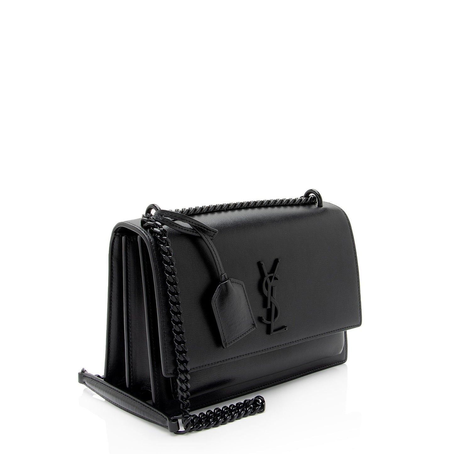 Saint Laurent Grained Calfskin Monogram Sunset Medium Shoulder Bag (SHF-OLGtVP)