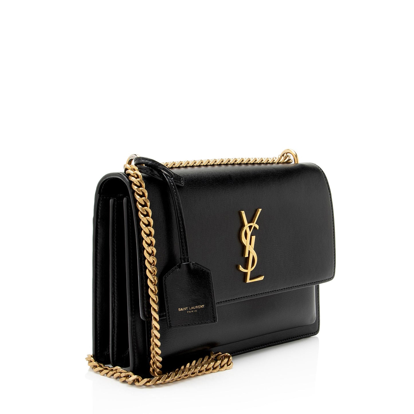 Saint Laurent Grained Calfskin Monogram Sunset Medium Shoulder Bag