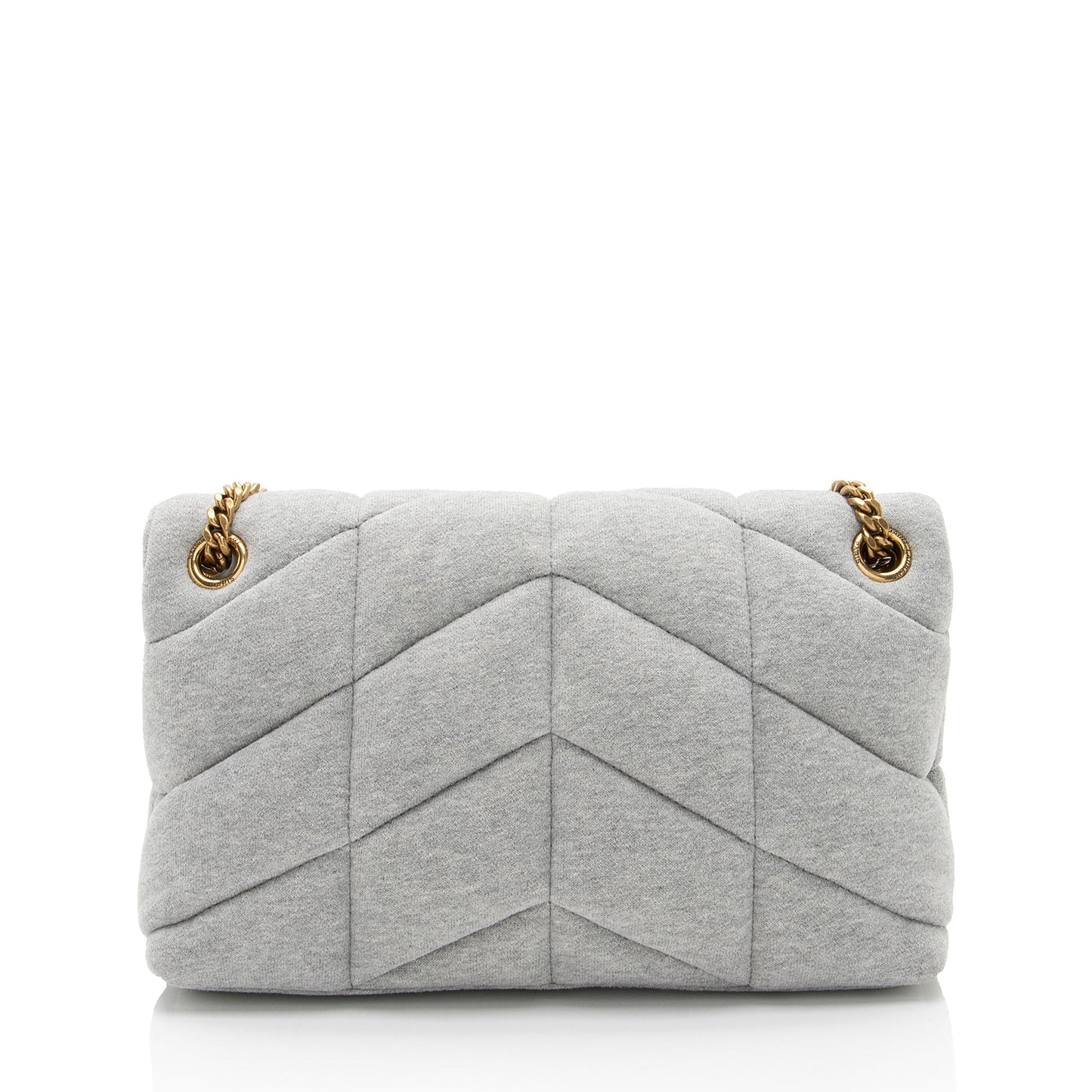 Saint Laurent Jersey Monogram Puffer LouLou Chain Small Shoulder Bag (SHF-4K6KAV)