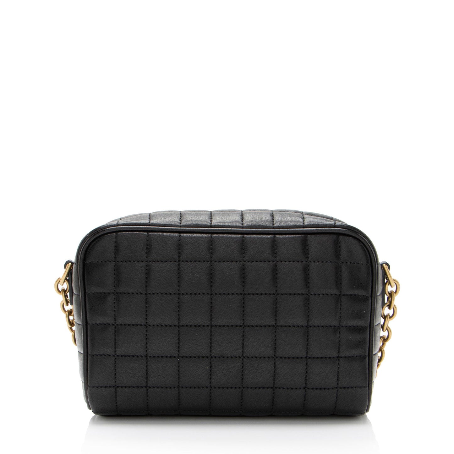 Saint Laurent Lambskin Matelasse Carre Monogram Cassandre Camera Bag (SHF-RGUZXr)