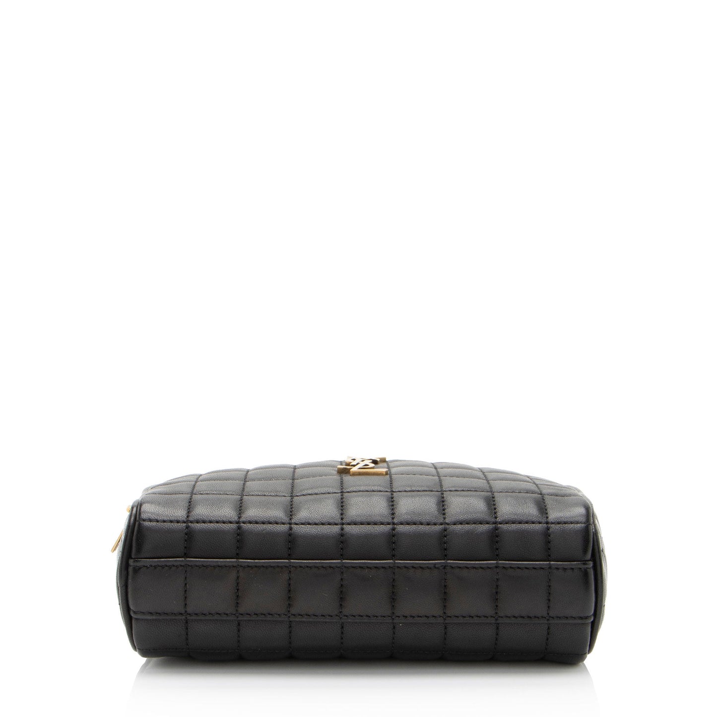 Saint Laurent Lambskin Matelasse Carre Monogram Cassandre Camera Bag (SHF-RGUZXr)