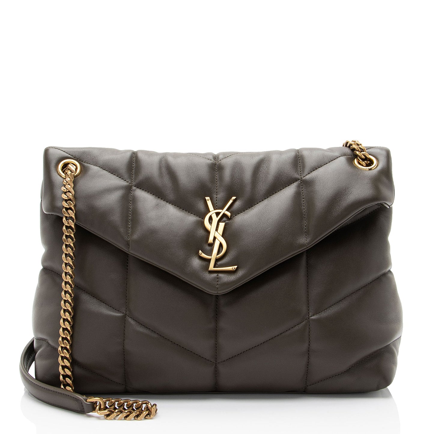 Saint Laurent Lambskin Monogram Puffer LouLou Medium Shoulder Bag (SHF-sxPbmV)