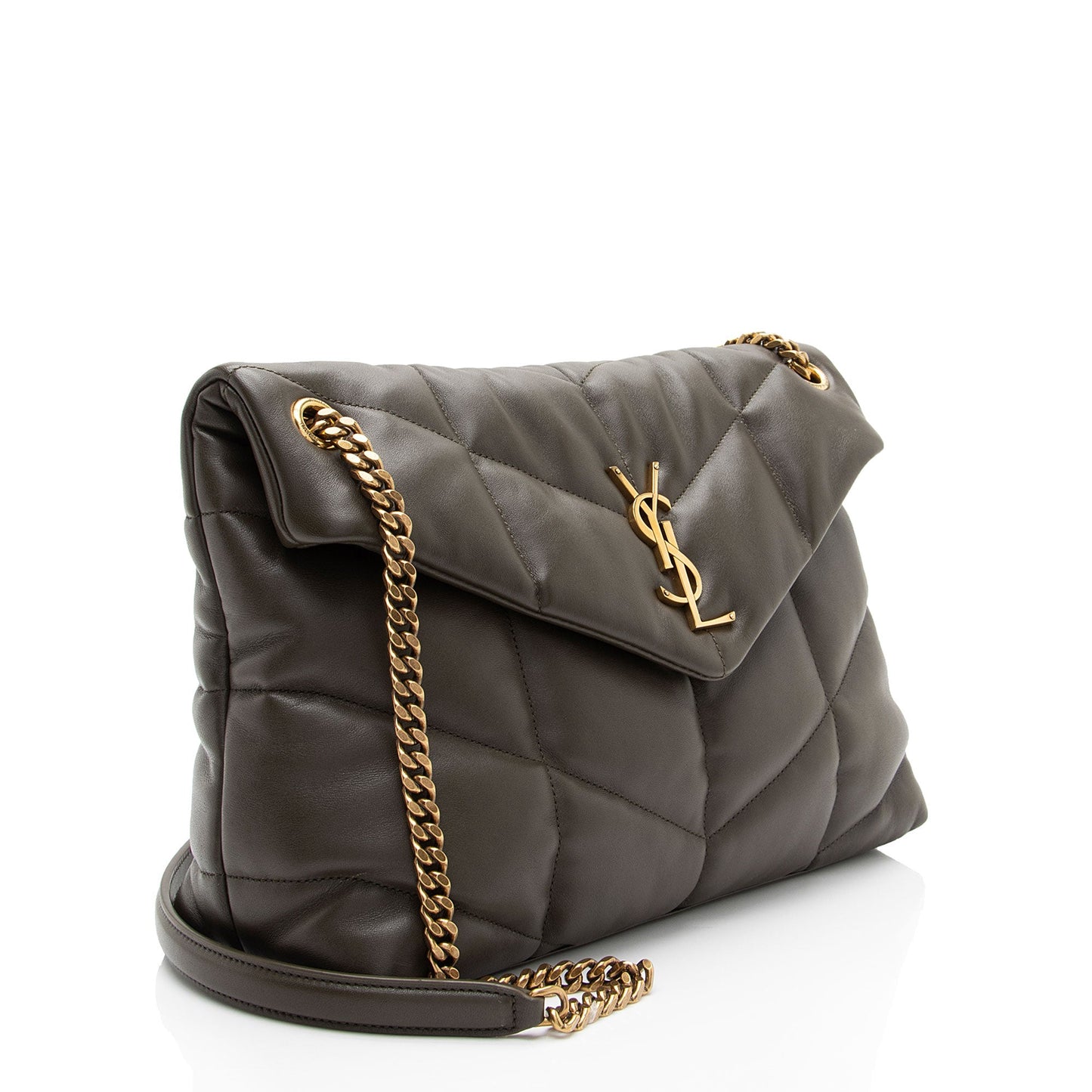 Saint Laurent Lambskin Monogram Puffer LouLou Medium Shoulder Bag (SHF-sxPbmV)