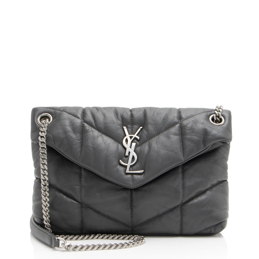 Saint Laurent Lambskin Monogram Puffer LouLou Small Shoulder Bag (SHF-pKyOVs)