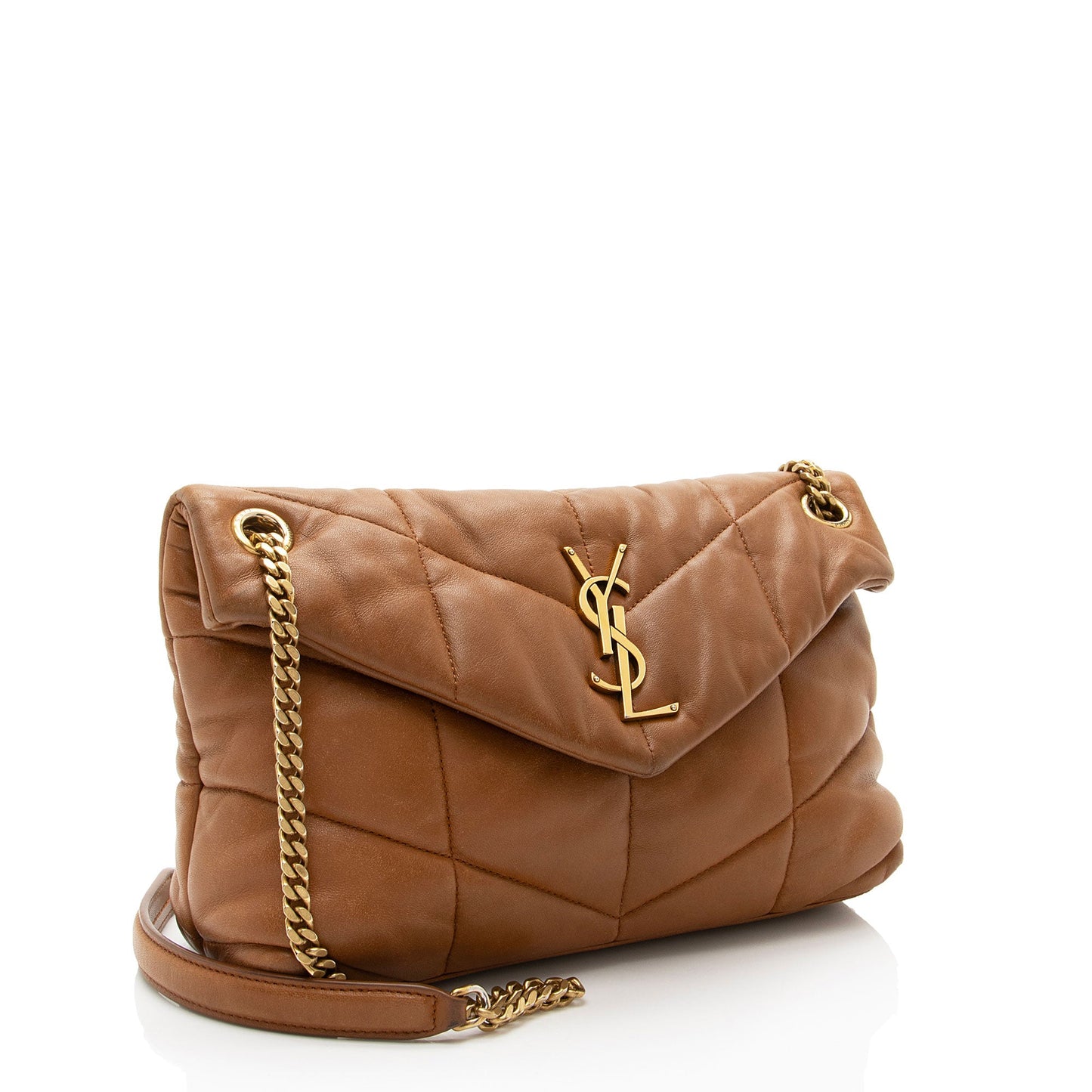 Saint Laurent Lambskin Monogram Puffer LouLou Small Shoulder Bag