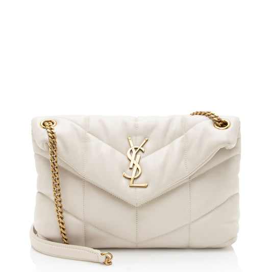 Saint Laurent Lambskin Monogram Puffer LouLou Small Shoulder Bag