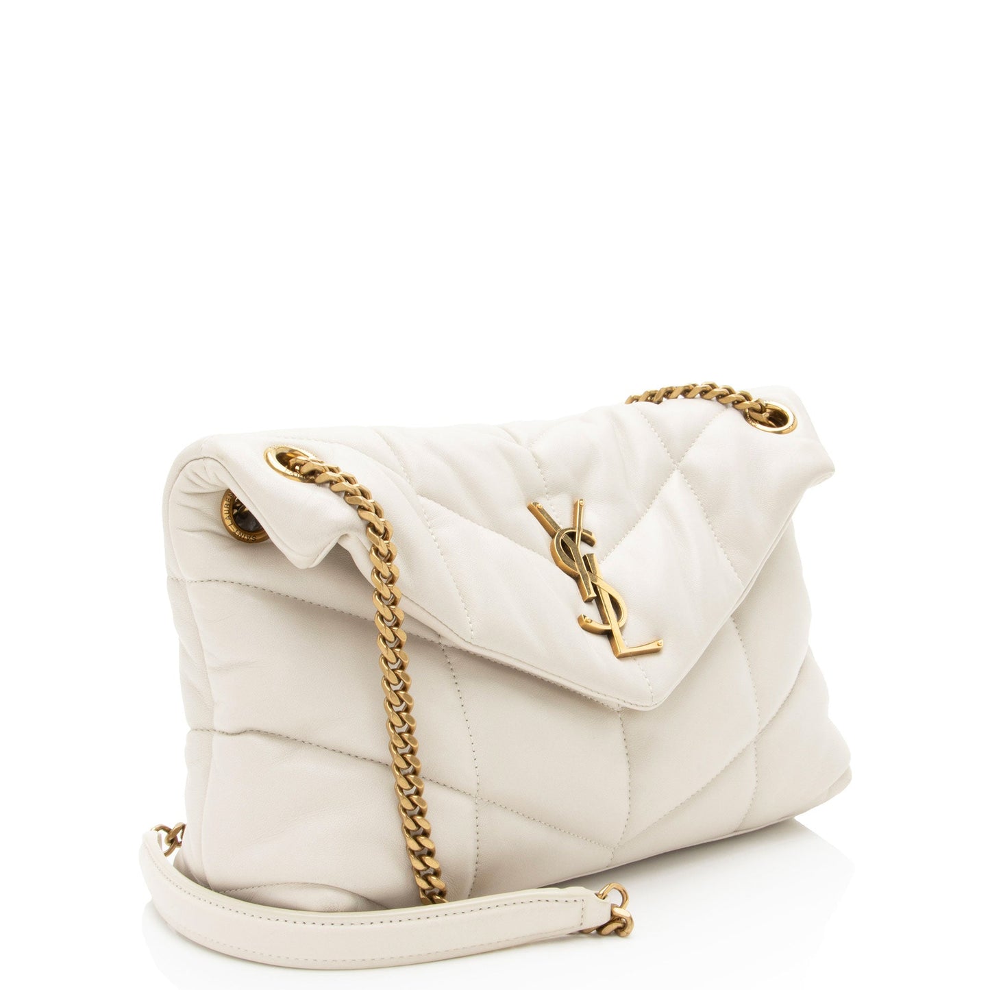Saint Laurent Lambskin Monogram Puffer LouLou Small Shoulder Bag