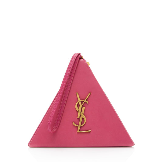 Saint Laurent Lambskin Monogram Pyramid Clutch (SHF-f8qifF)