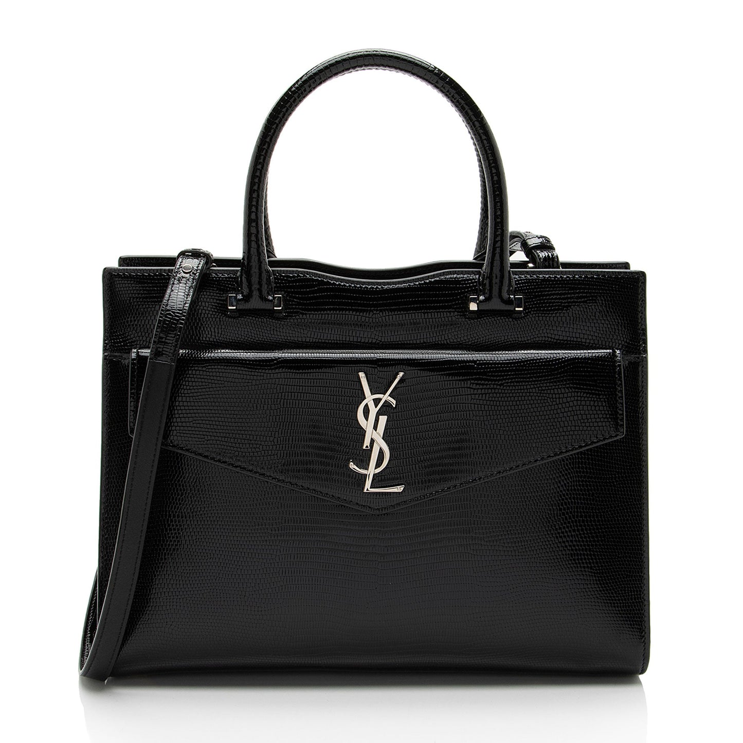 Saint Laurent Lizard Embossed Monogram Uptown Medium Tote