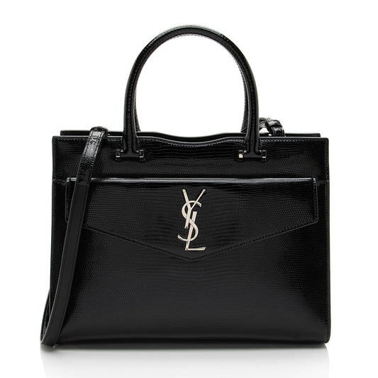 Saint Laurent Lizard Embossed Monogram Uptown Medium Tote