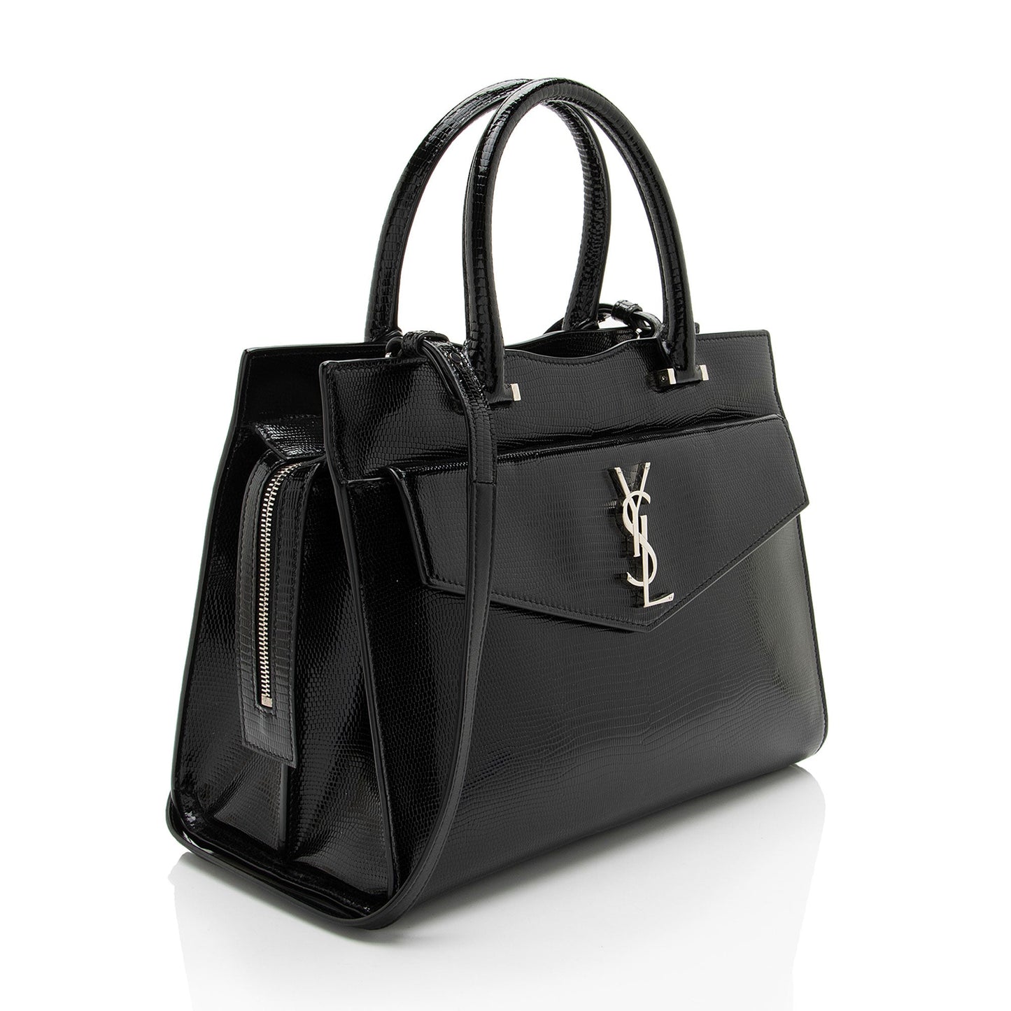 Saint Laurent Lizard Embossed Monogram Uptown Medium Tote