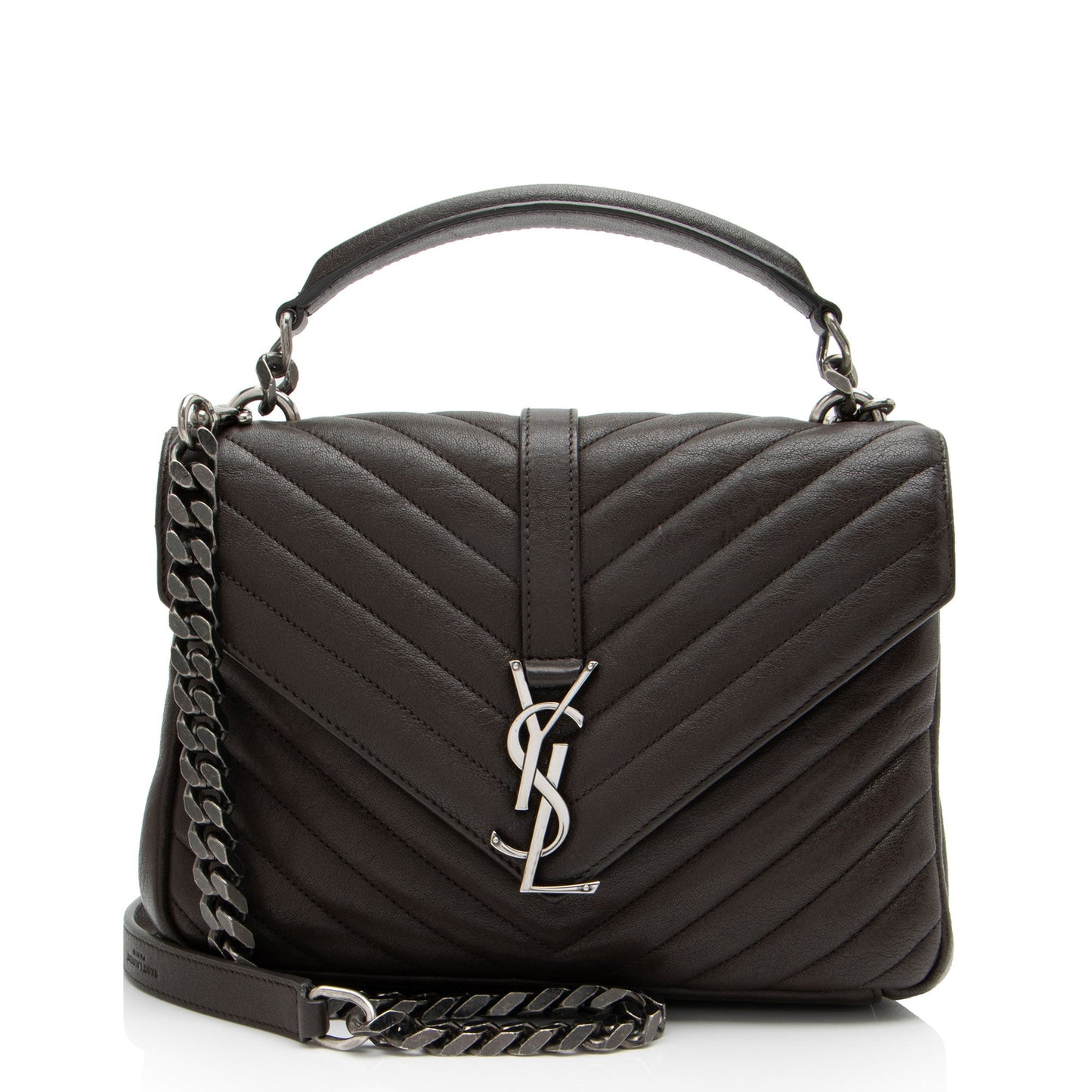Saint Laurent Matelasse Calfskin Monogram College Medium Shoulder Bag (SHF-pQi1Ft)