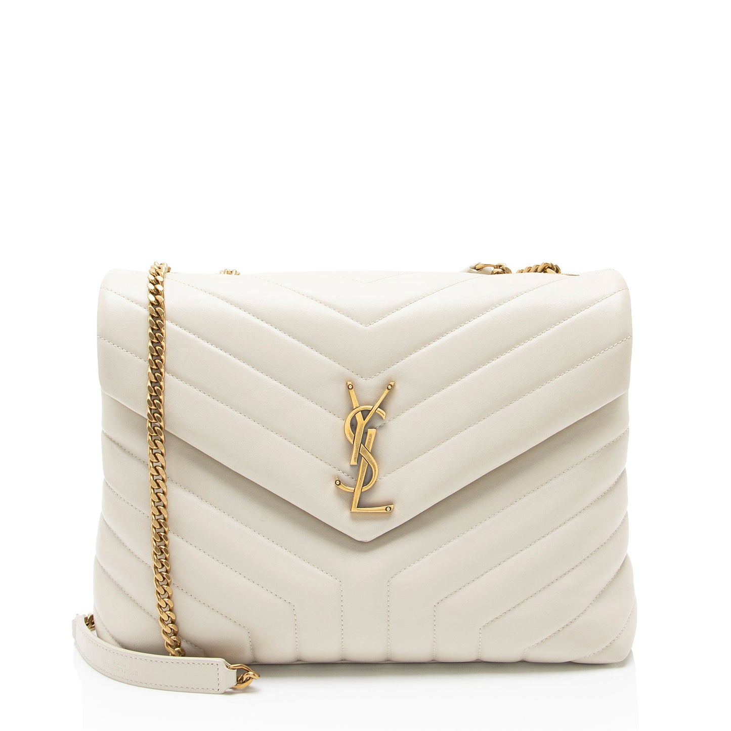 Saint Laurent Matelasse Calfskin Monogram LouLou Chain Medium Shoulder Bag