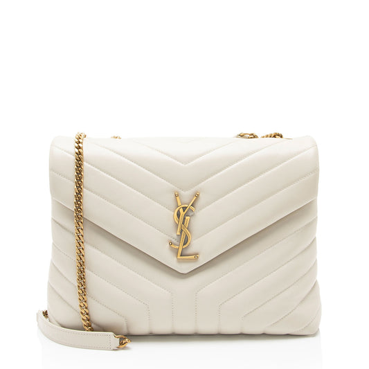 Saint Laurent Matelasse Calfskin Monogram LouLou Chain Medium Shoulder Bag