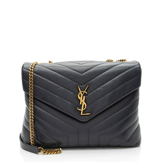 Saint Laurent Matelasse Calfskin Monogram LouLou Chain Medium Shoulder