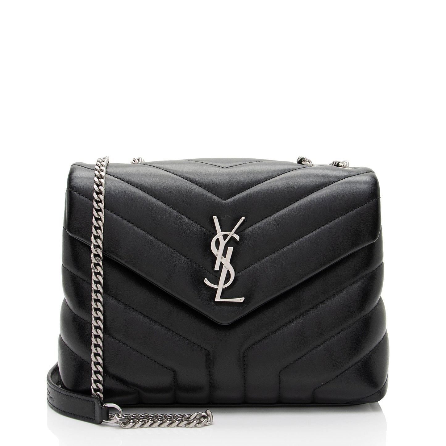 Saint Laurent Matelasse Calfskin Monogram LouLou Chain Small Crossbody (SHF-2881qg)